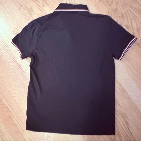 Moncler Men's Polo in Black with Red Accents Size Medium $395 - Picture 10 of 16